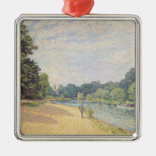 Adorno Metálico El Thames con la iglesia de Hampton, 1874