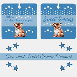 Adorno Metálico El tigre lindo shhh add name es azul durmiente