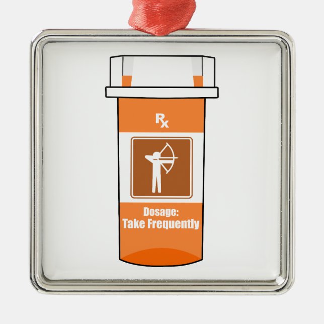 Adorno Metálico El tiro con arco es mi droga (Frente)