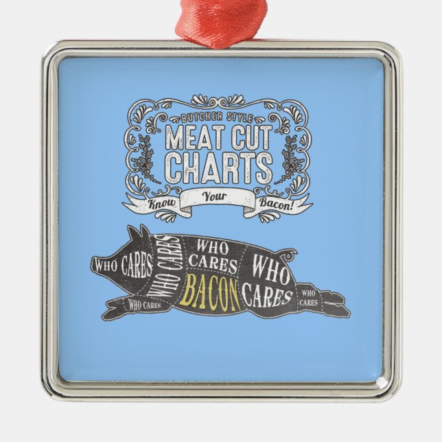 Adorno Metálico El TOCINO sabe sus cortes de la carne (Frente)