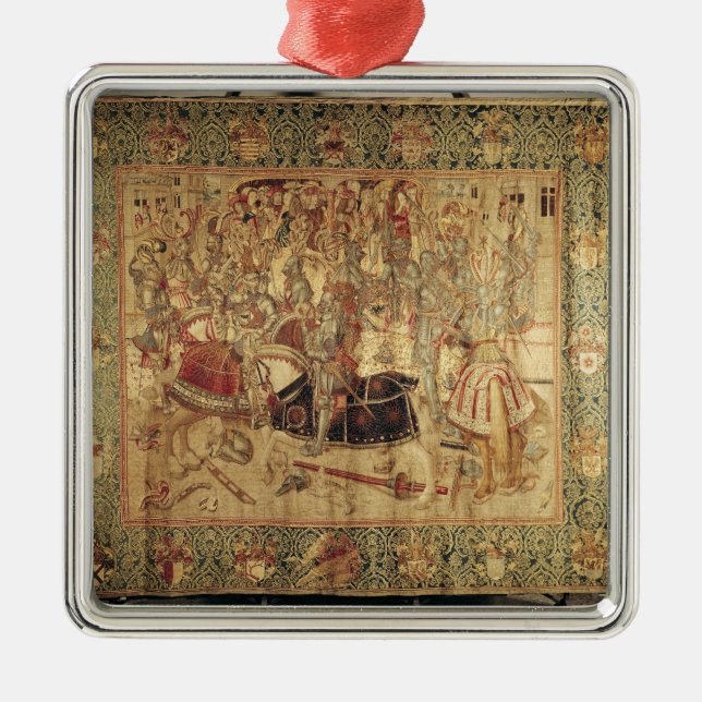 Adorno Metálico El torneo, tapicería vertical del telar (Frente)