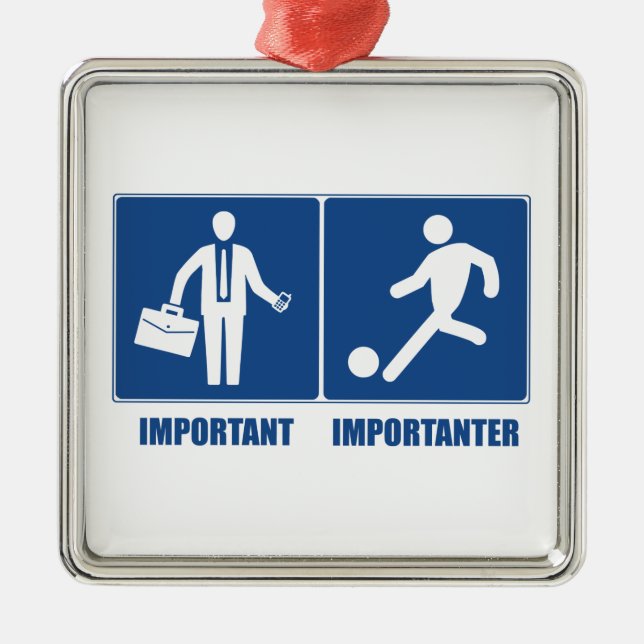 Adorno Metálico El trabajo es importante, el fútbol es importante (Frente)