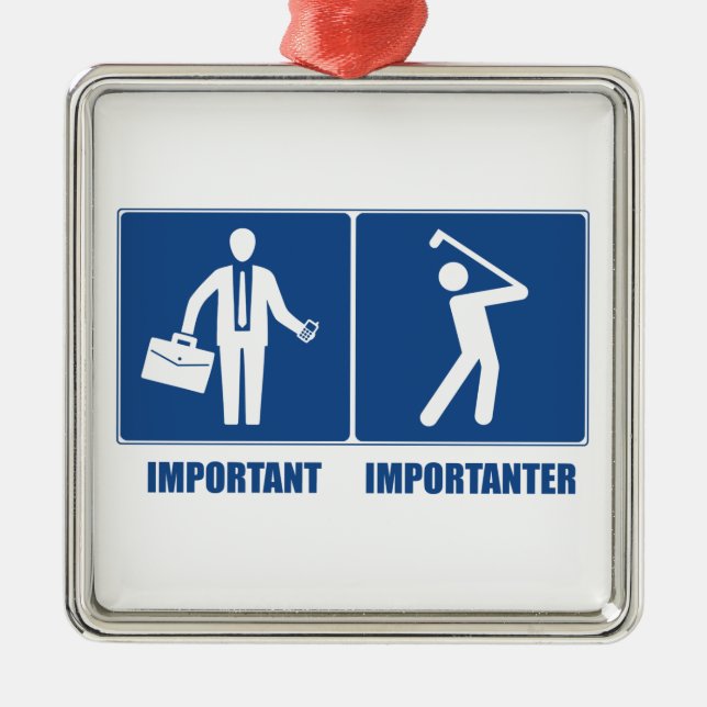 Adorno Metálico El trabajo es importante, el golf es importante (Frente)