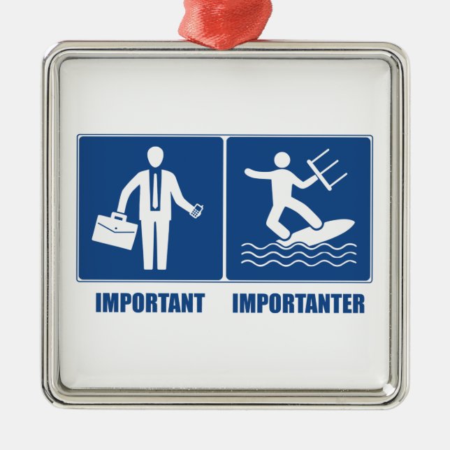 Adorno Metálico El Trabajo Es Importante, El Kitesurf Es Important (Frente)