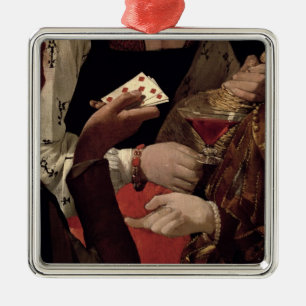 Adorno Metálico El tramposo con el as de diamantes, detalle del