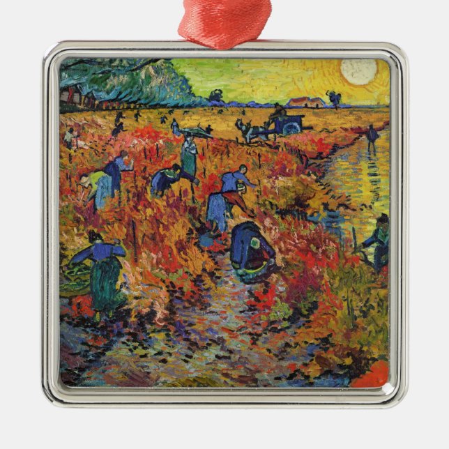 Adorno Metálico El viñedo rojo de Vincent van Gogh (Frente)