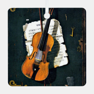 Adorno Metálico El Violin Antiguo, un bonito cuadro artístico,