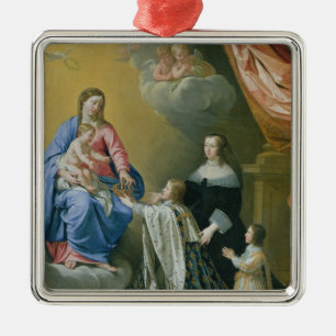 Adorno Metálico El Virgen María da la corona y el Sceptre