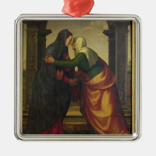 Adorno Metálico El Visitation de St. Elizabeth al Virgen María