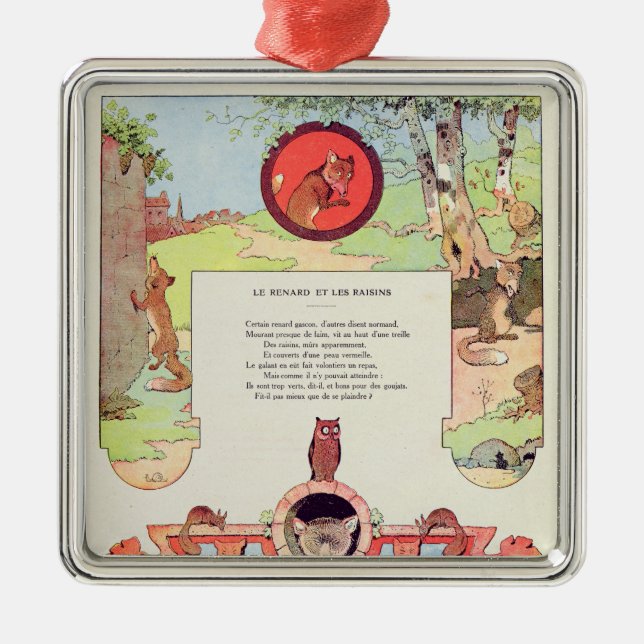 Adorno Metálico El zorro y las uvas (Frente)