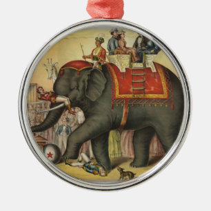 Adorno Metálico elefante de ejecución de antaño