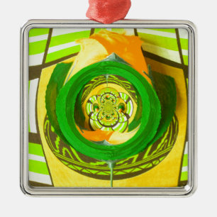 Adorno Metálico Elegancia dorada: bello arte rosa amarillo african