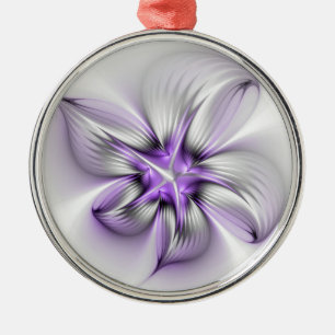 Adorno Metálico Elegancia floral arte contemporáneo abstracto viol