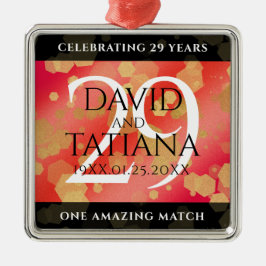 Adorno Metálico Elegant 29th Garnet Wedding Anniversary