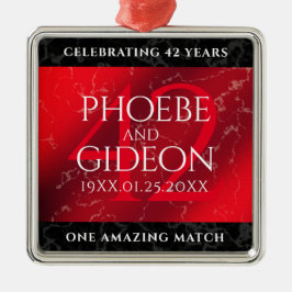 Adorno Metálico Elegant 42nd Jasper Wedding Anniversary