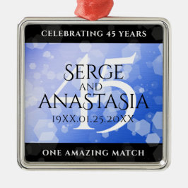 Adorno Metálico Elegant 45th Sapphire Wedding Anniversary
