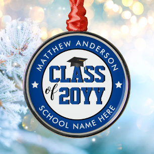 Adorno Metálico Elegant Blue Class of 2023 Graduate Graduation