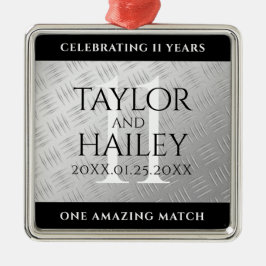 Adorno Metálico Elegante 11ª celebración del Aniversario del Boda