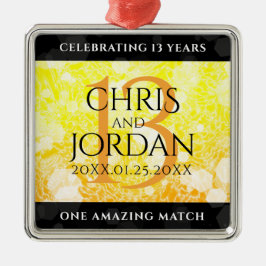 Adorno Metálico Elegante 13° Aniversario del Boda de la Citrina