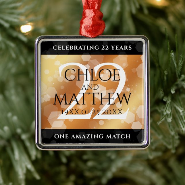 Adorno Metálico Elegante 22° Aniversario del Boda del Cobre (Árbol)