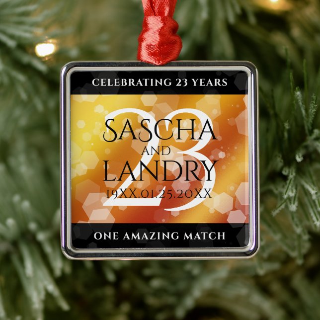 Adorno Metálico Elegante 23° Aniversario del Boda Imperial Topaz (Árbol)