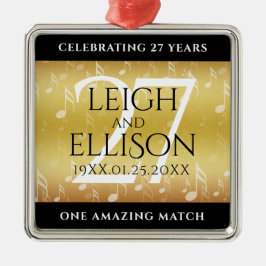 Adorno Metálico Elegante 27ª celebración del Aniversario del Boda 