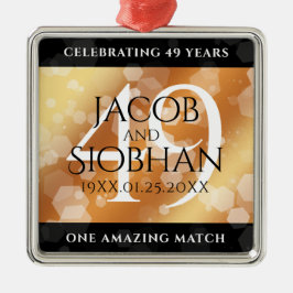 Adorno Metálico Elegante 49° Aniversario del Boda del Cobre