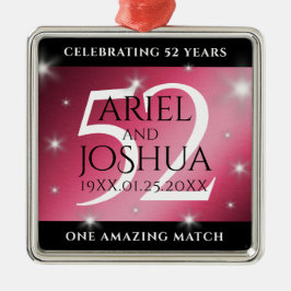 Adorno Metálico Elegante 52° Aniversario del Boda de Ruby