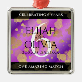 Adorno Metálico Elegante 6º Aniversario del Boda Ametista