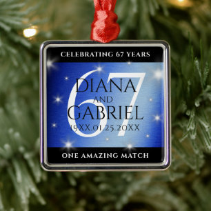 Adorno Metálico Elegante 67º Aniversario del Boda de Star Sapphire