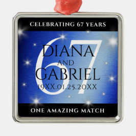 Adorno Metálico Elegante 67º Aniversario del Boda de Star Sapphire