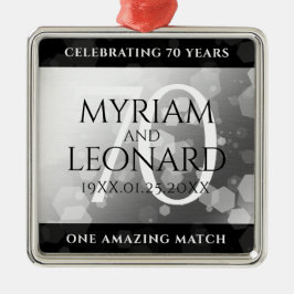 Adorno Metálico Elegante 70° Aniversario del Boda Platino