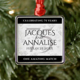 Adorno Metálico Elegante 75° Aniversario del Boda del Diamante