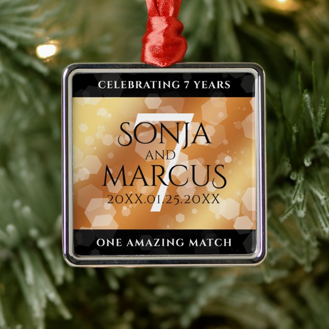 Adorno Metálico Elegante 7° Aniversario del Boda de Cobre (Árbol)