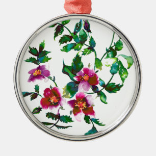 Adorno Metálico Elegante acuarela moderna flores silvestres de col