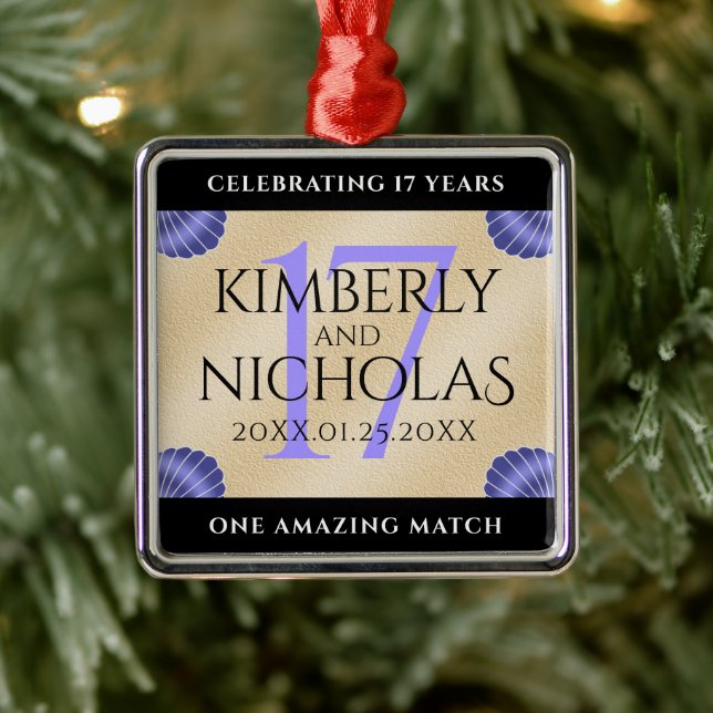 Adorno Metálico Elegante aniversario Boda de 17 conchas (Árbol)