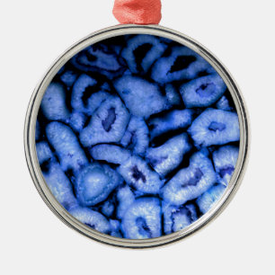 Adorno Metálico Elegante azul agates azules gemas cuarzo azul