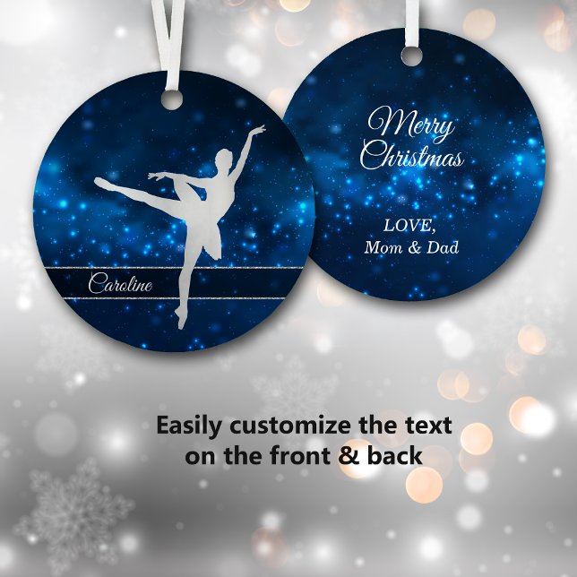 Adorno Metálico Elegante bailarín plateado de luces azules (Subido por el creador)