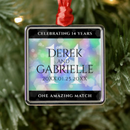 Adorno Metálico Elegante celebración del 14º Aniversario del Boda 