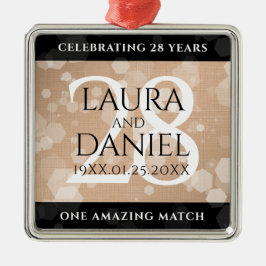 Adorno Metálico Elegante celebración del 28º Aniversario del Boda