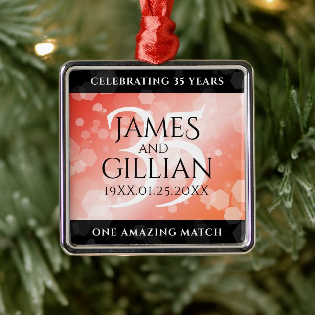 Adorno Metálico Elegante celebración del 35° aniversario del Boda  (Árbol)