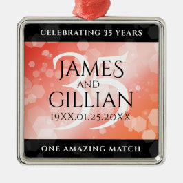 Adorno Metálico Elegante celebración del 35° aniversario del Boda