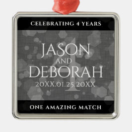 Adorno Metálico Elegante celebración del cuarto aniversario de Bod