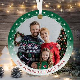 Adorno Metálico Elegante, colorido, doble cara, dos copos de nieve