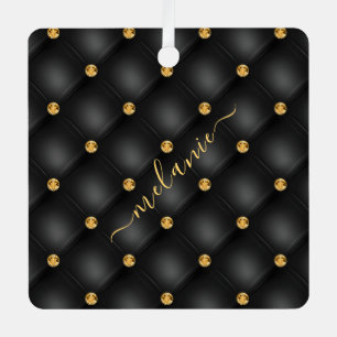 Adorno Metálico Elegante diamante negro dorado Personalizado tacha