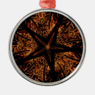 Adorno Metálico Elegante diseño Kaleidoscópico oscuro Estrella mar