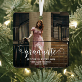 Adorno Metálico Elegante escritura blanca moderna de graduación de