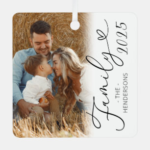 Adorno Metálico Elegante Familia 2 Navidades de fotografía Ornamen