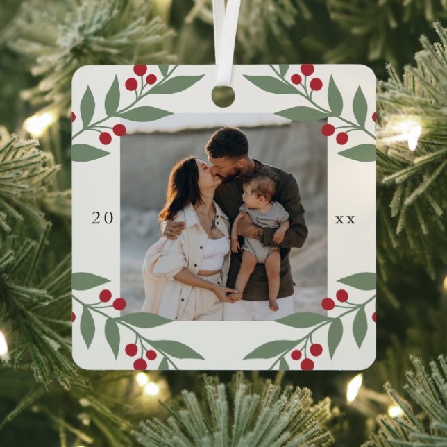 Adorno Metálico Elegante fiesta de Navidades de fotografía botánic (in situ)