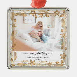 Adorno Metálico Elegante foto de Merry Christmas Gold Arch